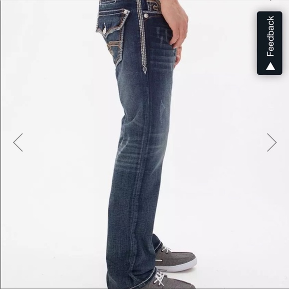 ROCK REVIVAL Harper Straight Denim Blue Jeans - Picture 3 of 7